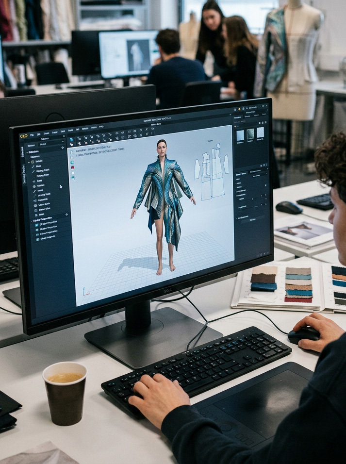 Digital Fashion Lab course with Photoshop, Illustrator, AI and CLO3D at GRAAMAARG Studio Athens